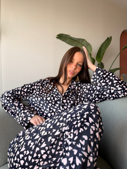 Soft Hearts PJ in Black