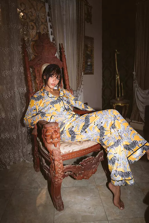 Velvet Zebra printed in yellow PJ