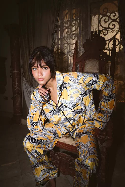Velvet Zebra printed in yellow PJ