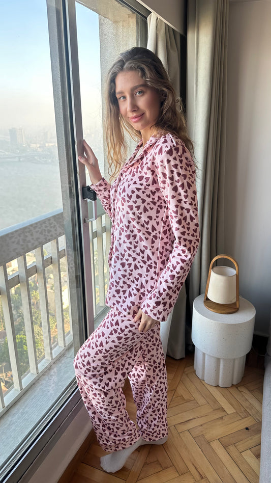 Soft Hearts PJ in Pink
