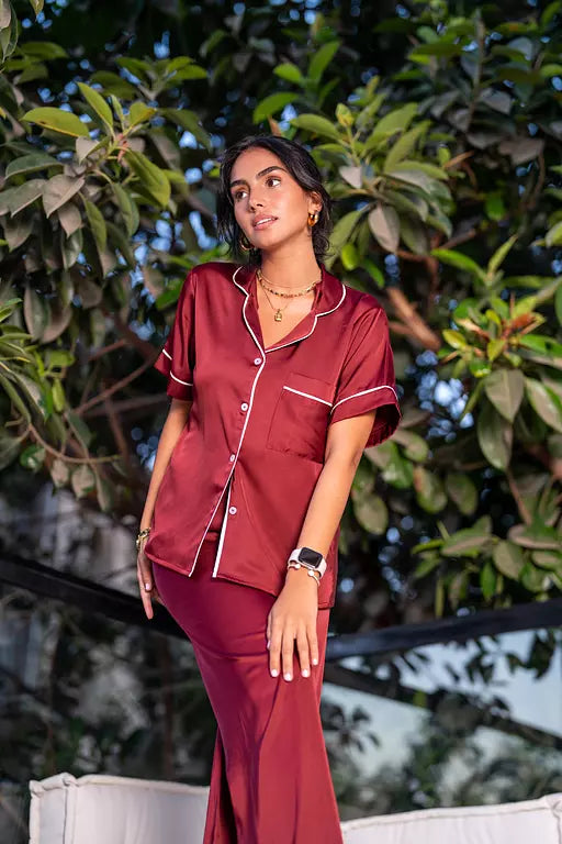 Maroon Half Sleeve PJ