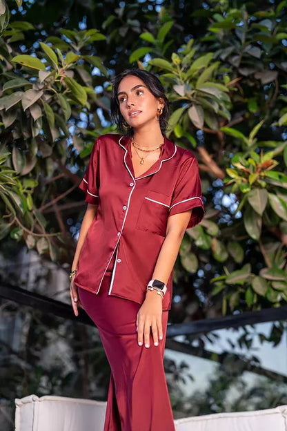 Maroon Half Sleeve PJ