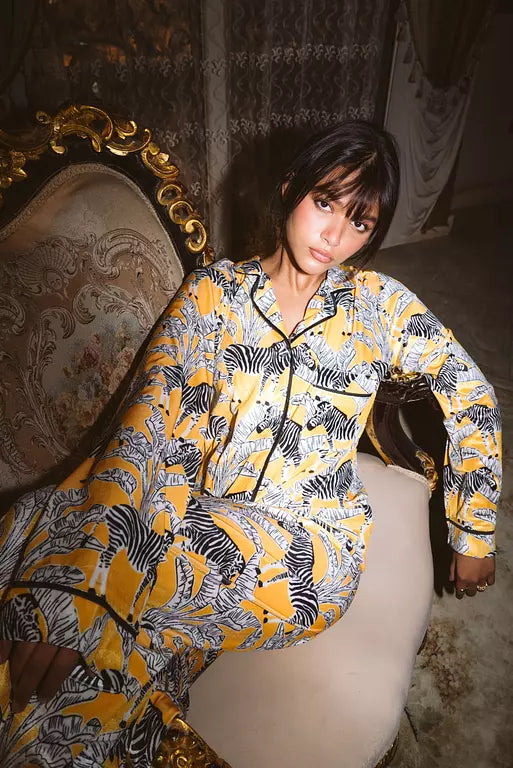 Velvet Zebra printed in yellow PJ
